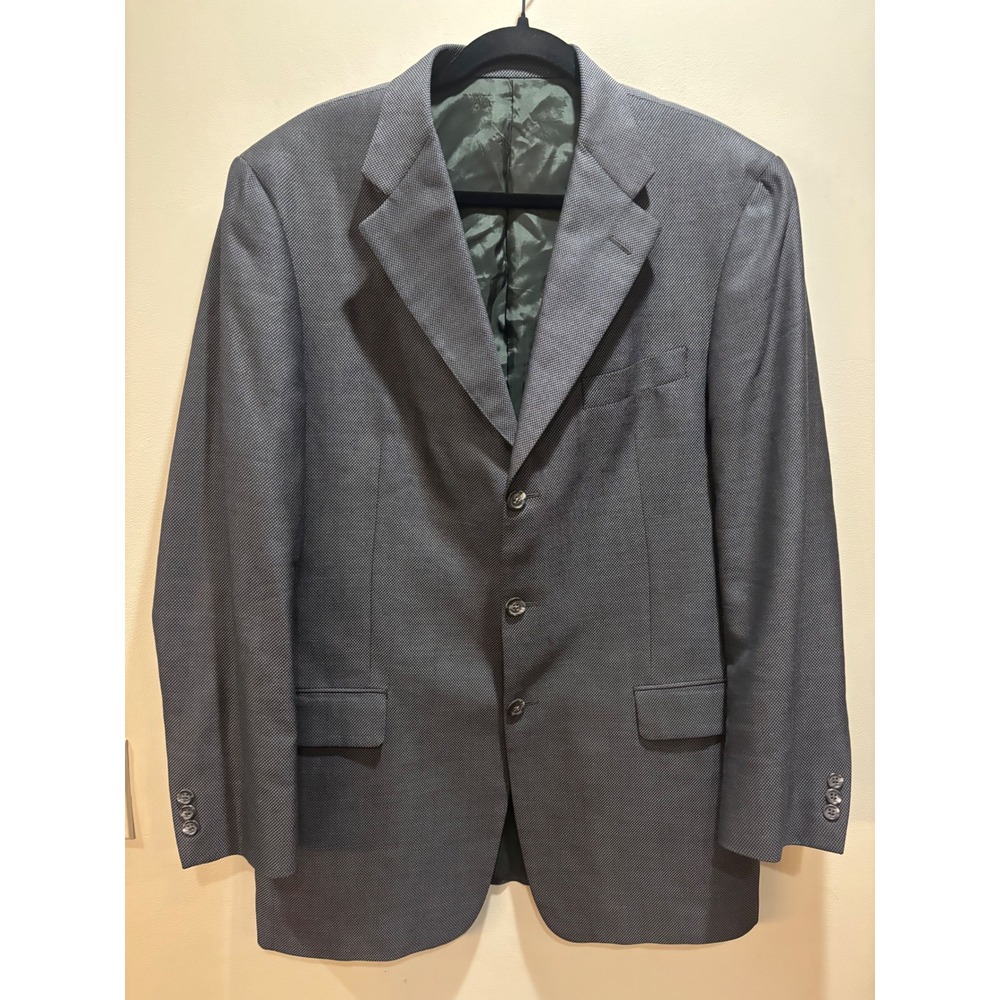 Hickey Freeman Nordstrom Gray Silk Wool‎ Birds Eye Blazer Sport Coat 41L Mens